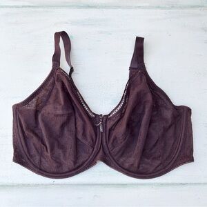 Chantelle 3582 C Chic Perfect Demi UW Bra Maroon Size 38DDDD Underwire Unlined